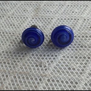 Vintage Glass Button Earrings